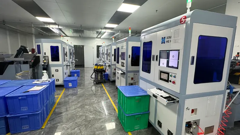 Rows of CCD inspection equipment in a clean quality-control area